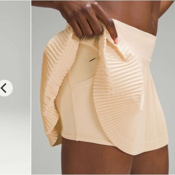 Lululemon Pleat to Street Mid-Rise Skirt Summer Glow light orange pleated 12 - Picture 14 of 14